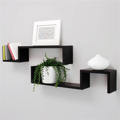 trendy black wall shelves